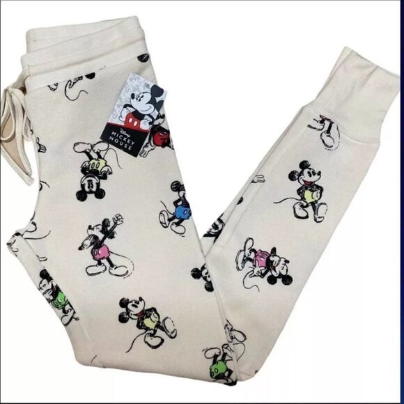 Disney Mickey Mouse Juniors Fleece Jogger Sweatpants Pants World Parks Travel - Picture 8 of 14